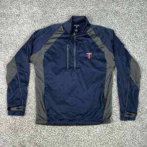 Minnesota Twins Jacket Mens‎ Medium Blue MLB Baseball Antigua 1/4 Zip Pullover